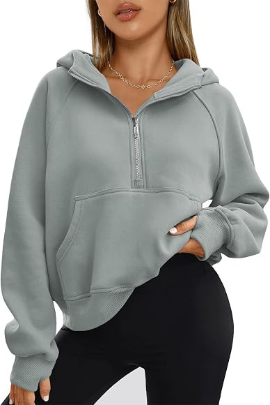 AUTOMET Womens Half Zip Sweatshirts Cropped Hoodies Fleece Quarter Zip Up Pullover Sweaters Fall ... | Amazon (CA)