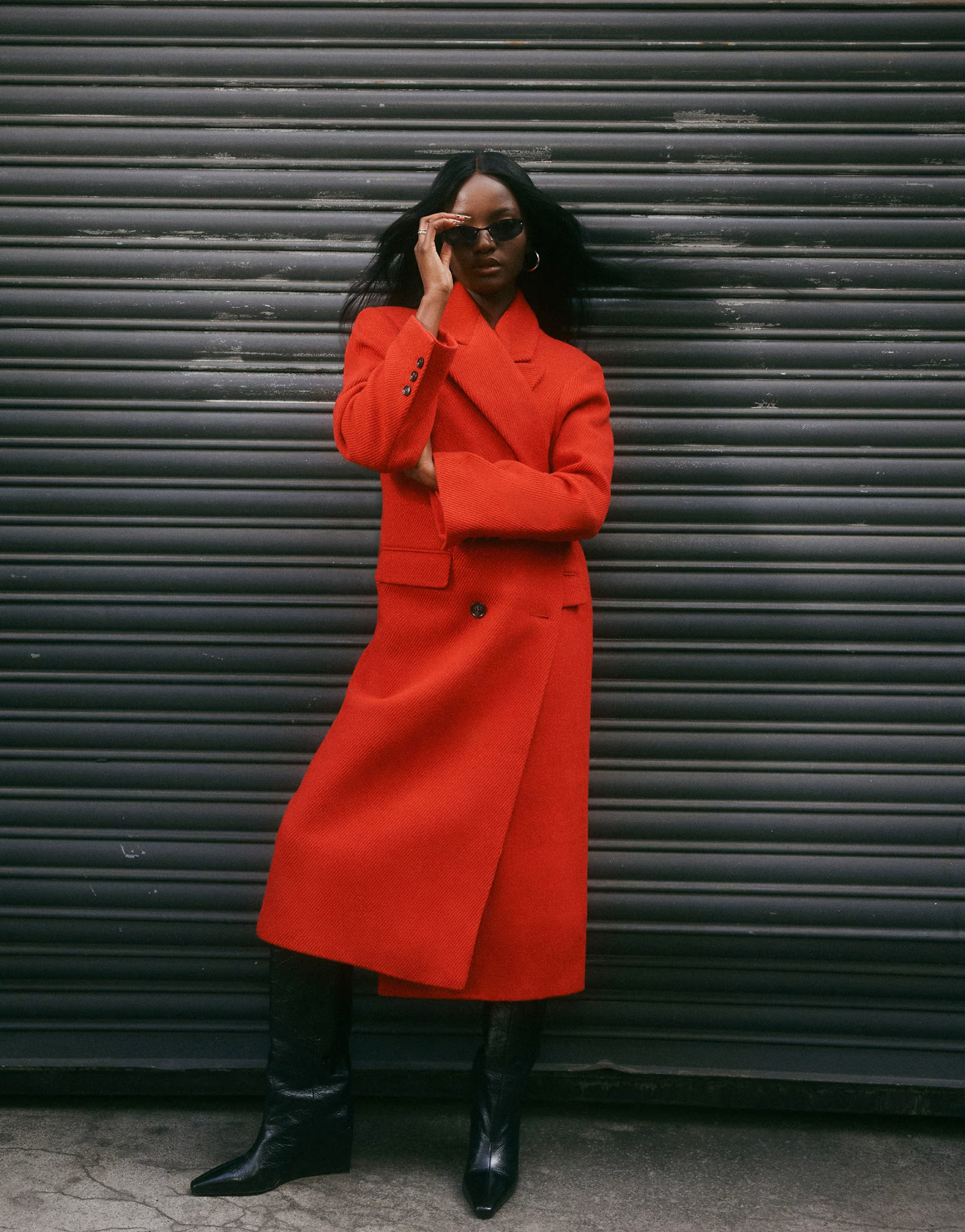 ASOS DESIGN twill dad wool mix coat in red | ASOS (Global)