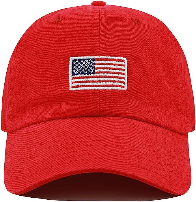 The Hat Depot USA Flag Embroidery Premium Soft 100% Cotton Low Profile Adjustable Baseball Dad Ca... | Amazon (US)