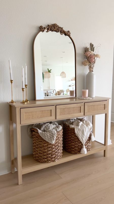 This boho entryway console table is under $135 on Amazon — it’s high quality, sturdy, and has lots of storage space! Linked this table + my decor as well

// entryway table, entryway table decor, entryway table styling, entryway console table, console table decor, console table styling, hallway table, hallway decor, entryway, home decor, furniture, gleaming primrose mirror dupe, gold candlestick holders, candle stick holders, tall vase, white vase, spring decor, spring home decor, spring entryway table, Amazon entryway table, Amazon console table, Amazon home, Amazon finds, Target home decor, neutral home, neutral style, boho home decor, minimalist home, minimalist style, Nicole Neissany, Neutrally Nicole, neutrallynicole.com (2.26)

#LTKfindsunder100 #LTKstyletip #LTKhome #LTKfindsunder50 #LTKVideo