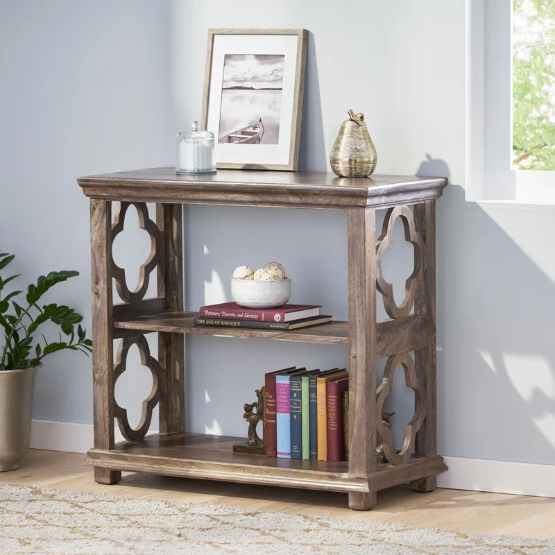 Hoye 32'' H x 35'' W Solid Wood Etagere Bookcase | Wayfair North America