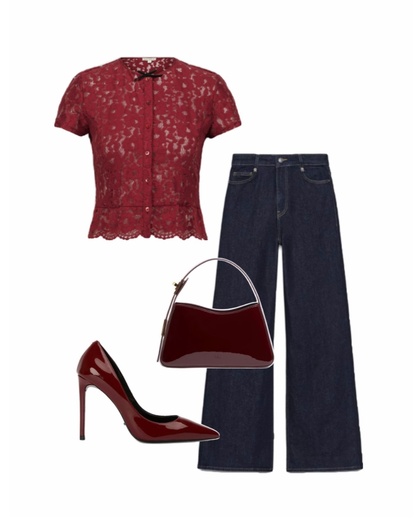 Perfect for Valentine’s Day, date night, dinner plans, or a dressy casual look!

burgundy lace top with dark wash wide leg jeans.

valentine outfit, valentine date night outfit, burgundy outfit, lace top outfit, romantic outfit ideas, date night outfit, dark wash jeans, wide leg jeans outfit, feminine outfit, classy valentine look, chic women’s fashion, elevated casual outfit, valentine dinner outfit, trendy valentine style

#LTKValentine