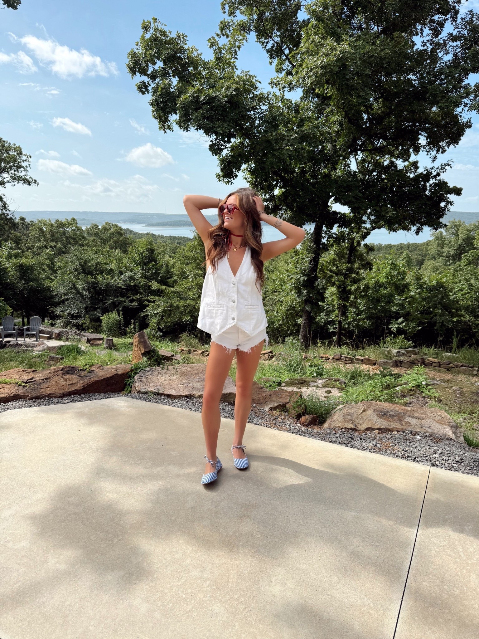 ❤️🤍💙 Exact shorts are Zara but can’t find an exact link! 

#LTKU #LTKSeasonal #LTKTravel