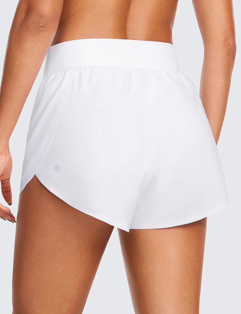 CRZ YOGA High Waisted Split Running Shorts for Women 3" - Comfy Mesh Liner for Workout Athletic G... | Amazon (US)