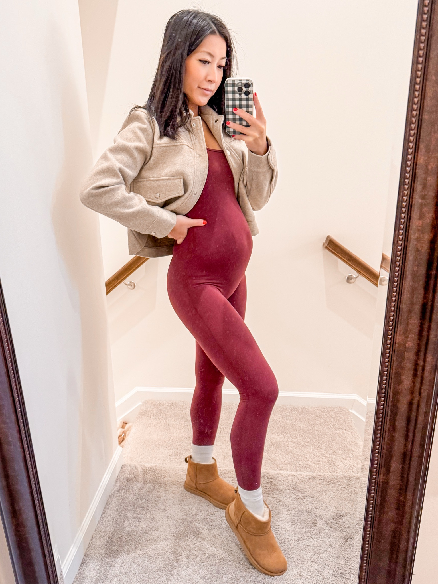 Maternity
Bump friendly
Pregnant

Jumpsuit in XS
cropped jacket in XS
ULTRA MINI UGGS-  TTS

#LTKBump #LTKHoliday #LTKBaby