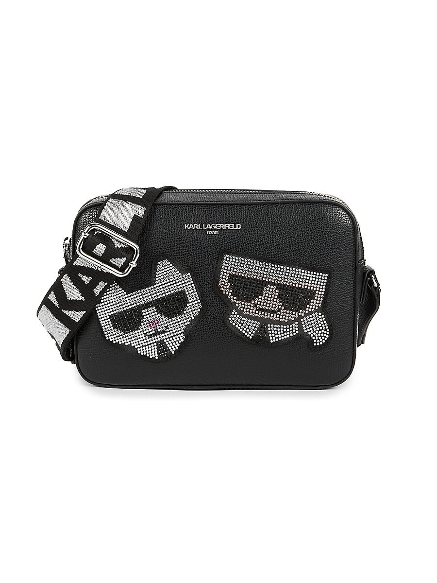 Karl Lagerfeld Paris Women's Maybelle Faux Leather Camera Crossbody Bag - Black Satin | Saks Fifth Avenue OFF 5TH