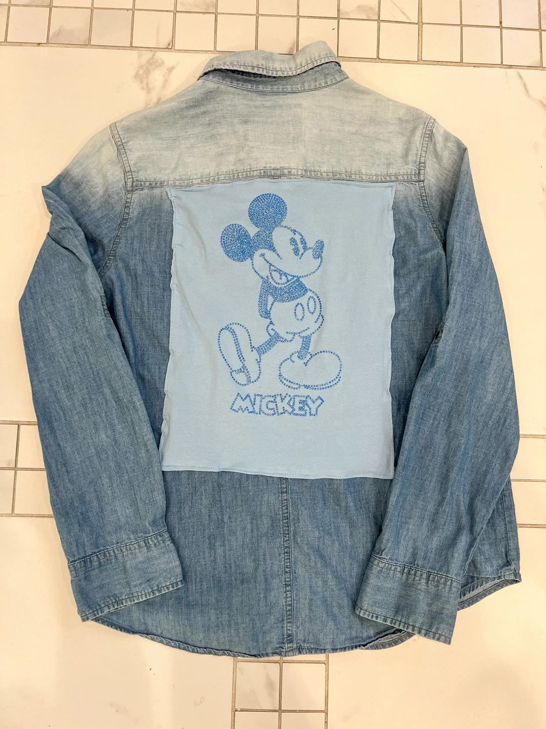 Mickey Mouse Jean Shirt, Disney Denim Jacket, Disney Jacket, Mickey Mouse Jacket, Disney Jacket, ... | Etsy (US)