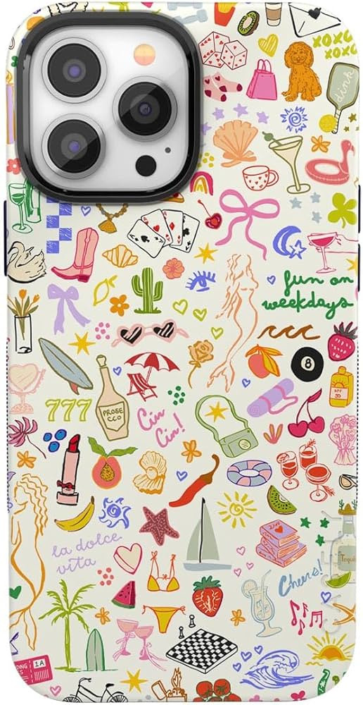 Casely iPhone 13 Pro Max Case | All The Fun Things | Fun on Weekdays Case Prints + Patterns | Bol... | Amazon (US)