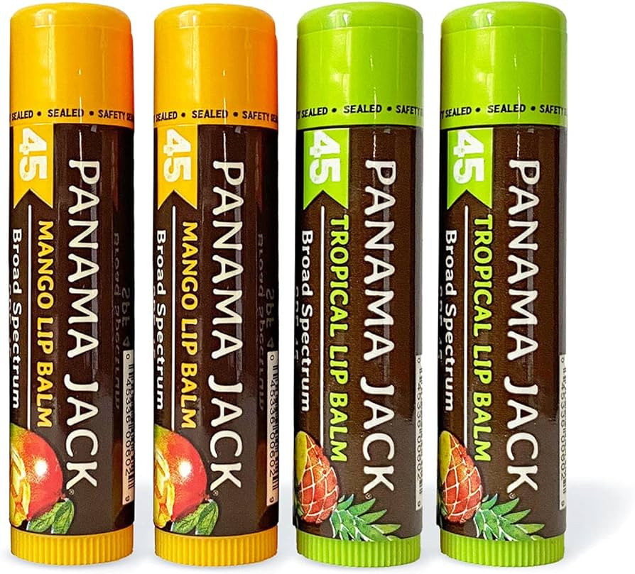Panama Jack Sunscreen Lip Balm - SPF 45, Flavor Pack, Broad Spectrum UVA-UVB Sunscreen Protection... | Amazon (US)