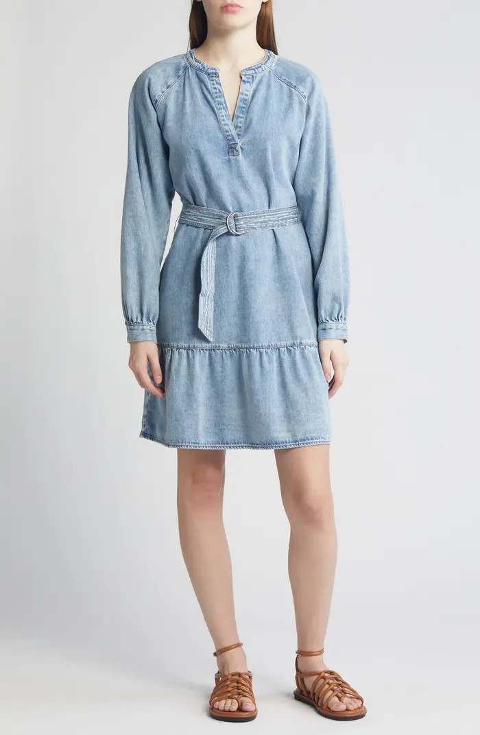 Lila Long Sleeve Belted Denim Dress | Nordstrom Rack