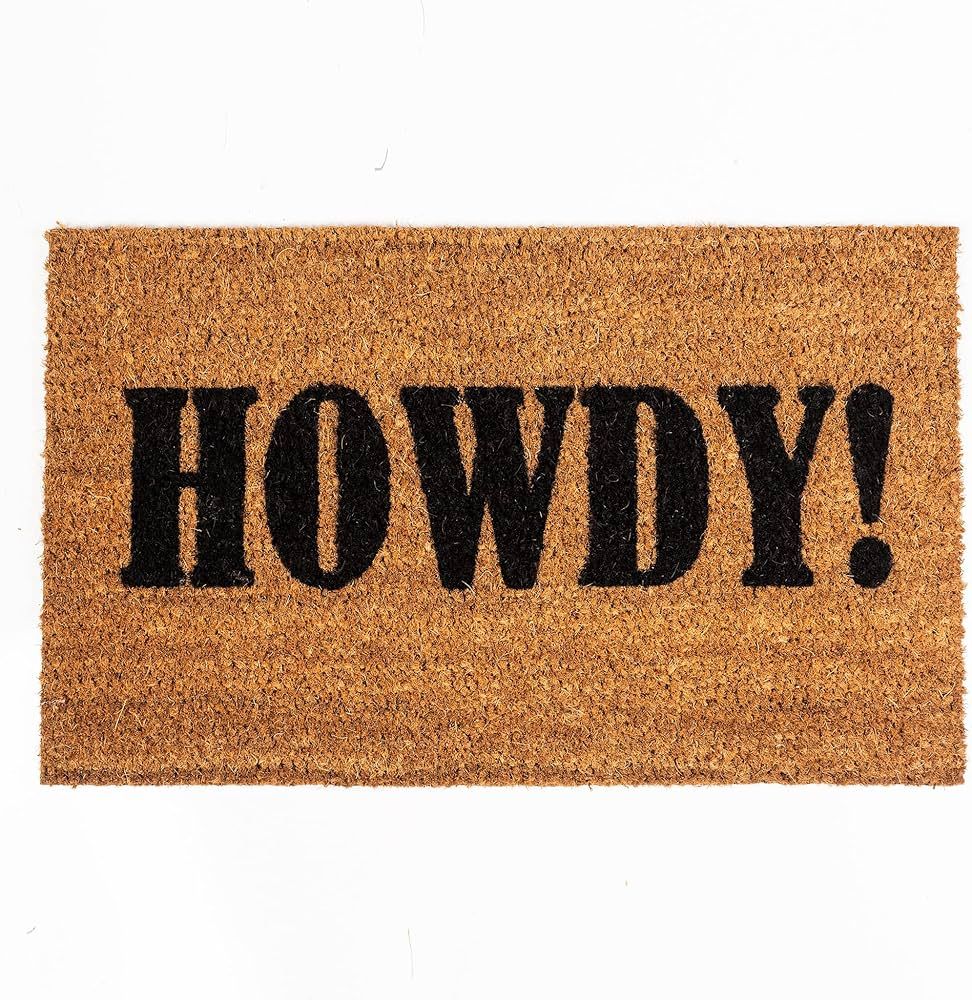 NINAMAR Howdy! Door Mat - Natural Coir - 29.5 x 17.5 inch | Amazon (US)