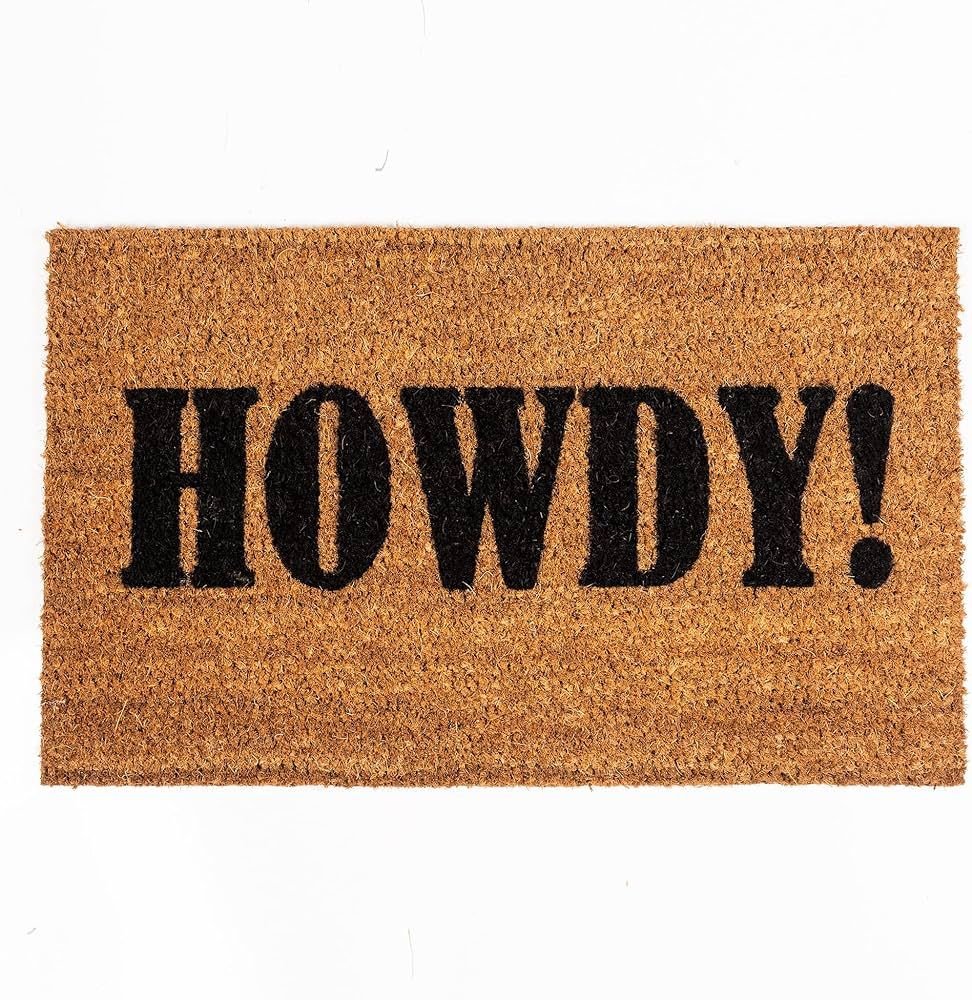 NINAMAR Howdy! Door Mat - Natural Coir - 29.5 x 17.5 inch | Amazon (US)