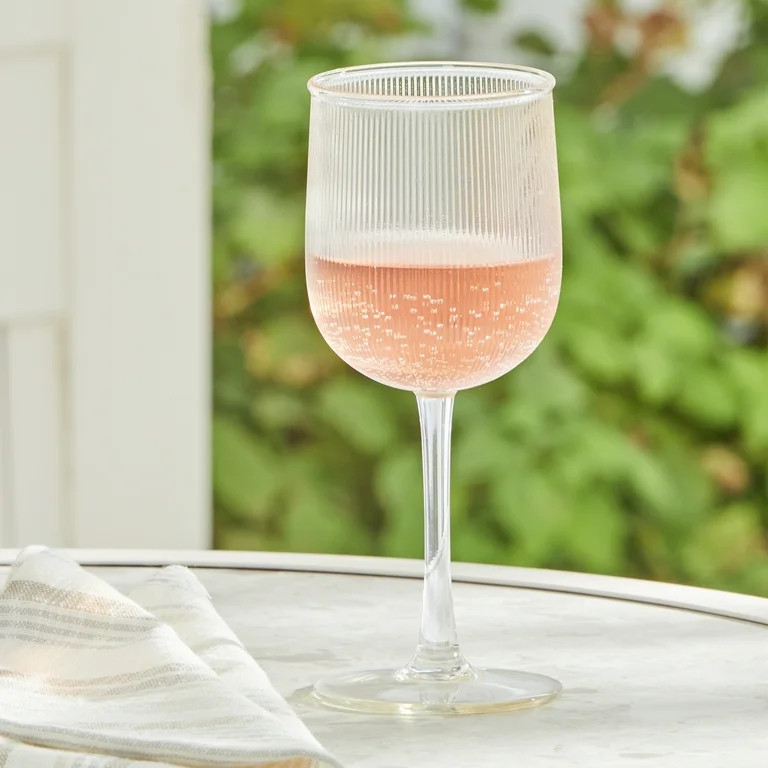 Better Homes and Gardens 12-Ounce Clear Ribbed Tritan Wine Glass | Walmart (US)