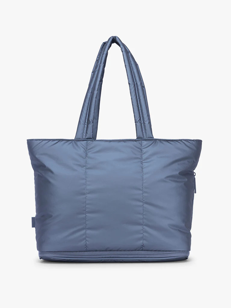 Luka Expandable Laptop Tote in Metallic Indigo | CALPAK