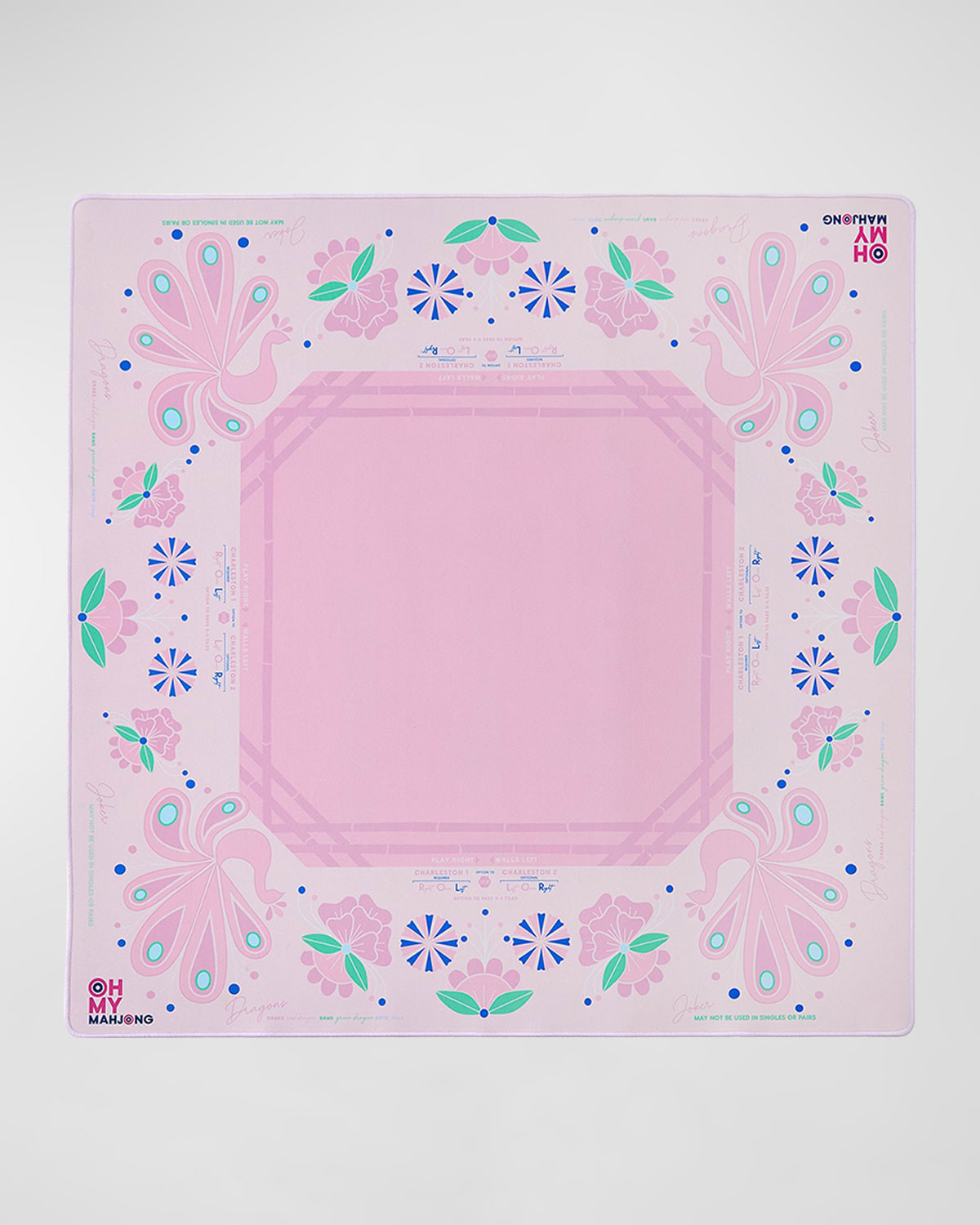Birdie Pink Neoprene Mahjong Mat | Horchow