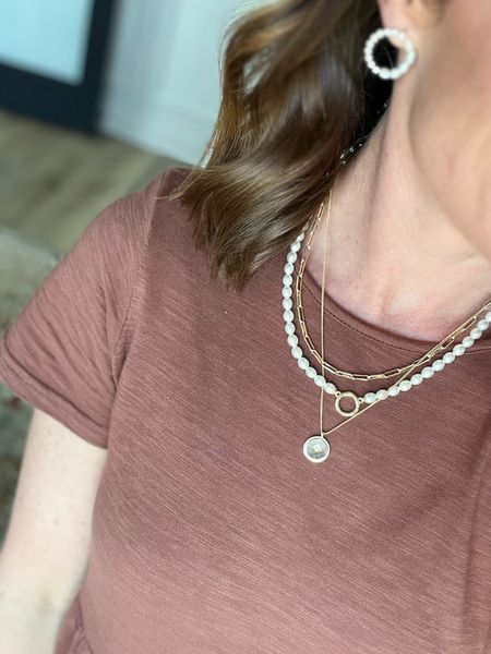 Necklace + Earring Combo
Pearl + Pave + Gold 

#LTKstyletip #LTKfindsunder50