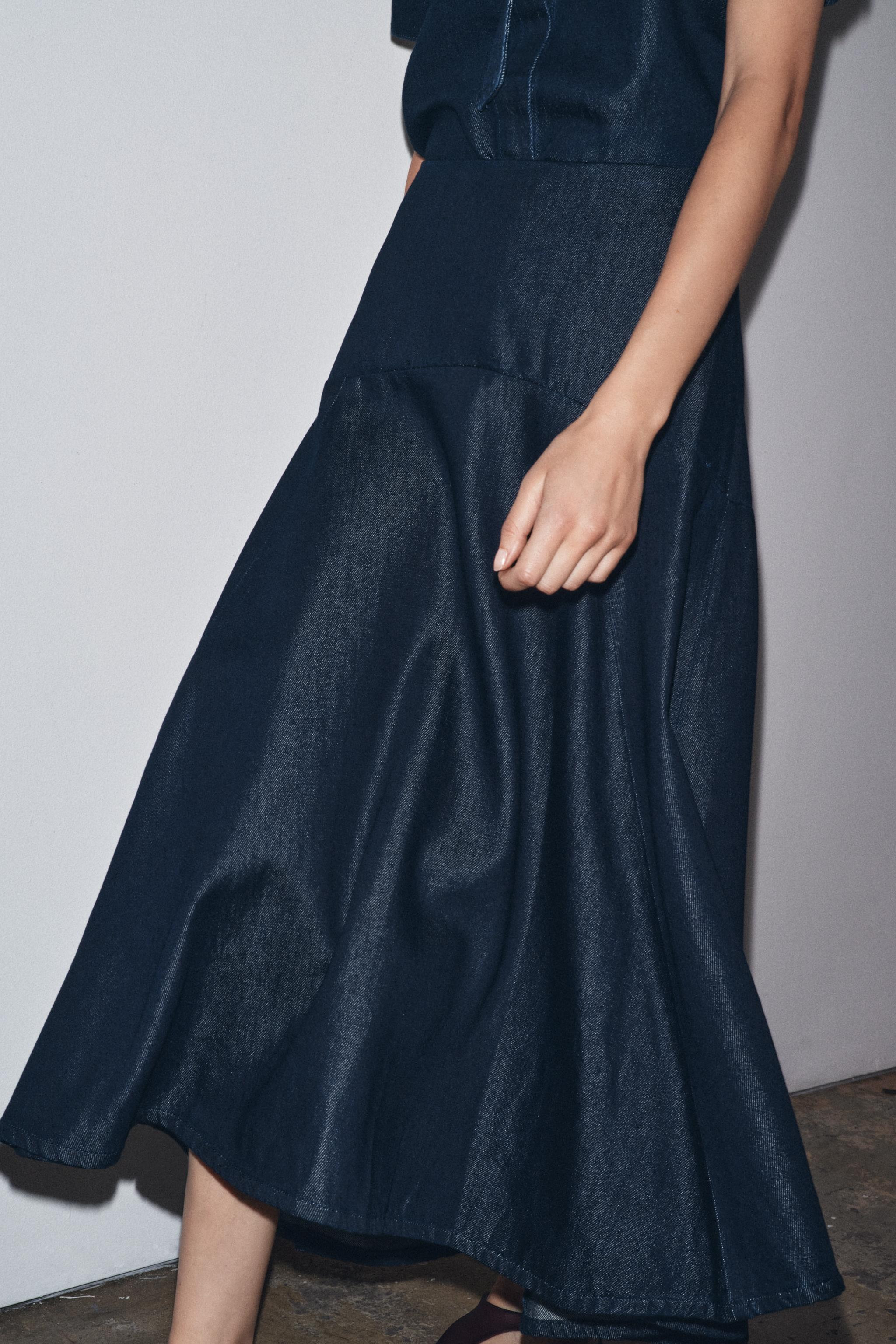 ZW COLLECTION DENIM MIDI SKIRT | Zara US