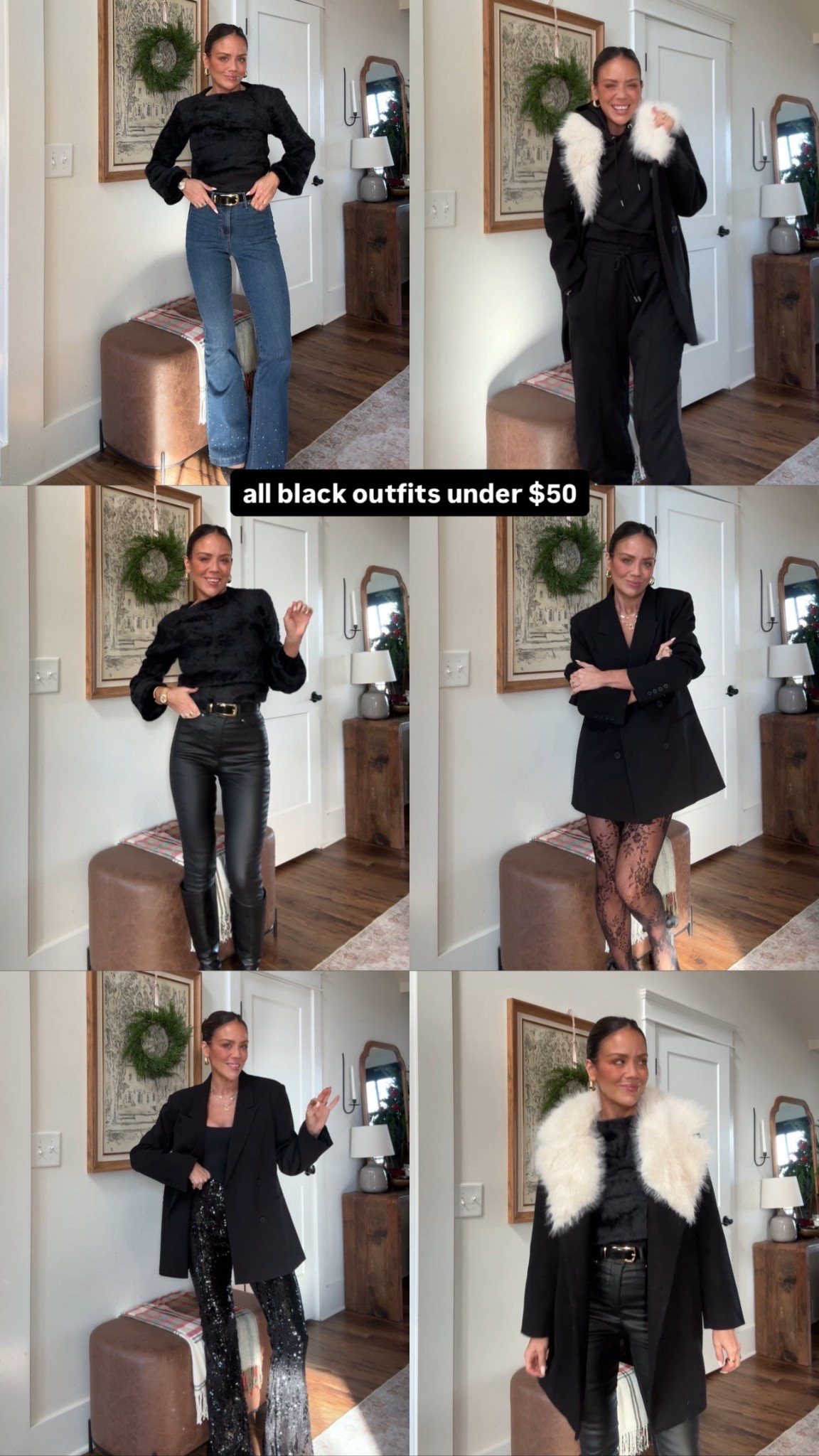 Under $50 all black holiday outfits!! @WalmartStyle 🆕 arrivals perf for nye, cozy christmas at home or a night out! In XS/0 all! Black skirt runs big, size down! #WalmartPartner #WalmartStyle

#LTKSaleAlert #LTKHoliday #LTKFindsUnder50