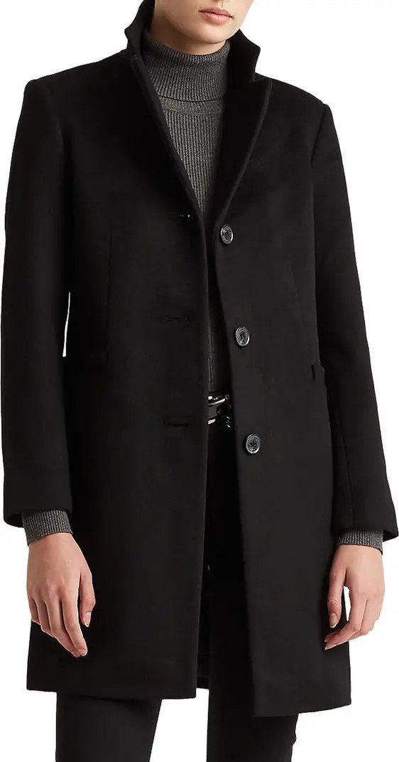 Plaid Wool Blend Reefer Coat | Nordstrom