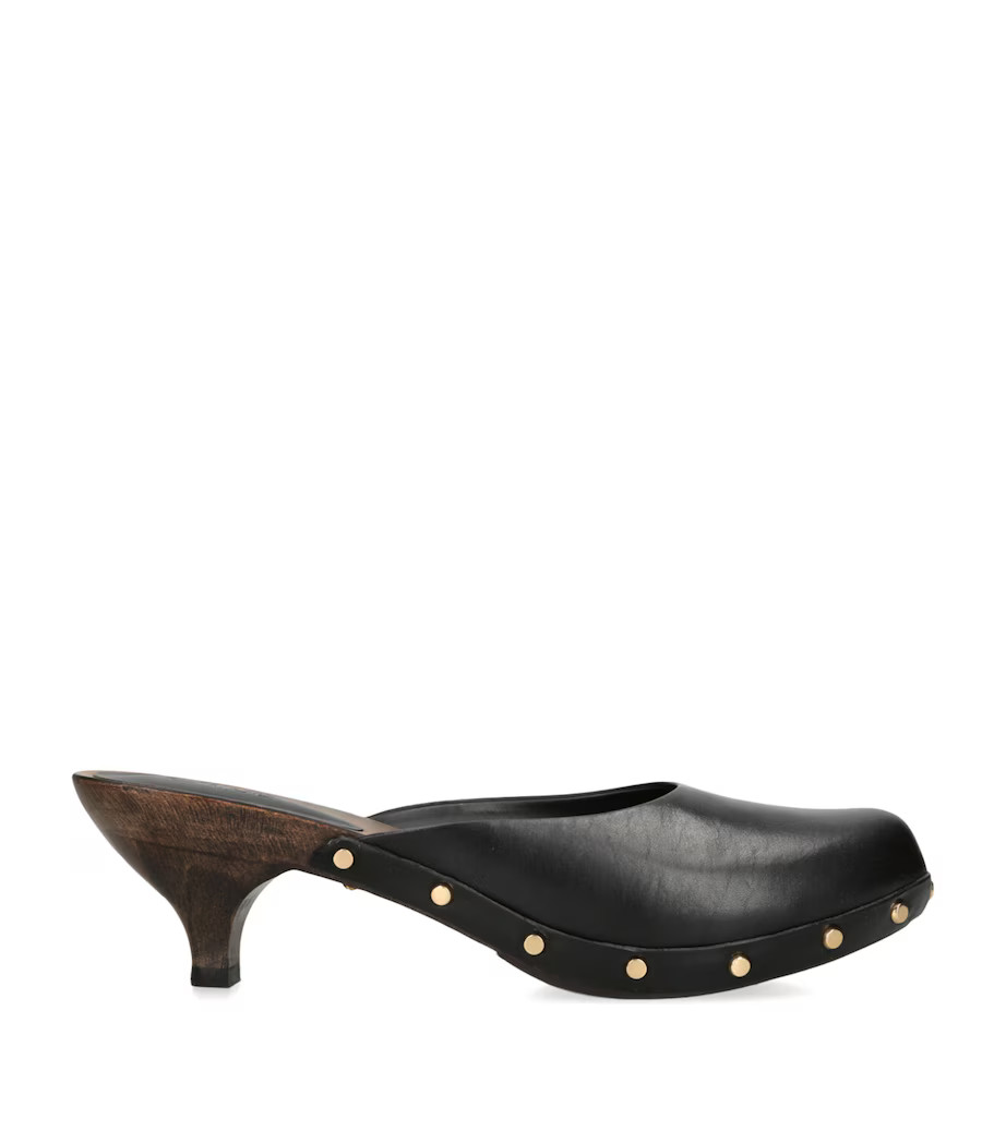 Leather Judith Studded Clogs 40 | Harrods