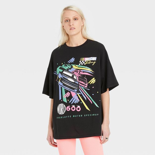 Women's Nascar Oversized Short Sleeve Graphic T-Shirt - Black | Target