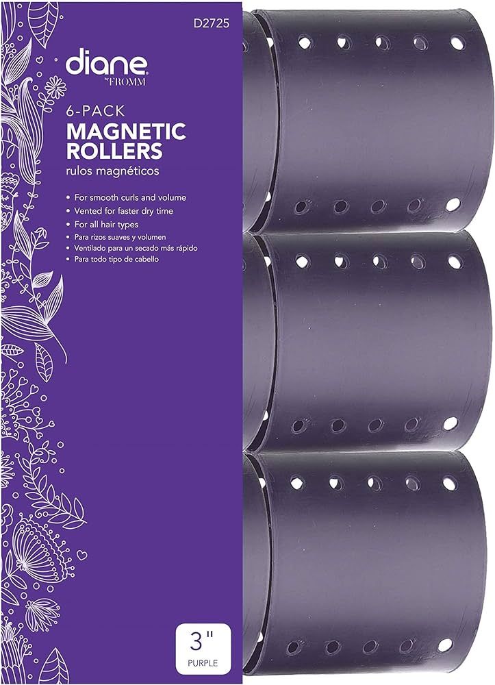 Diane Magnetic Hair Roller, Purple, 3 Inch, Strong material, unbreakable material, curls, perm, h... | Amazon (US)