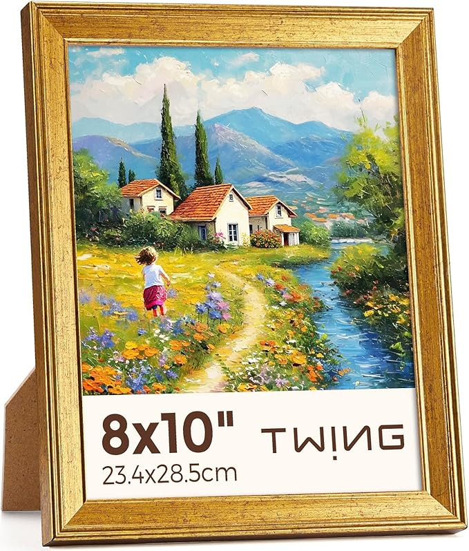 TWING 8x10 Picture Frame,Display Pictures 5x7 with Mat or 8x10 Without Mat,Vintage Picture Frames... | Amazon (US)