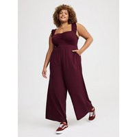Ruffle Strap Jumpsuit in Burgundy | Torrid (US & Canada)