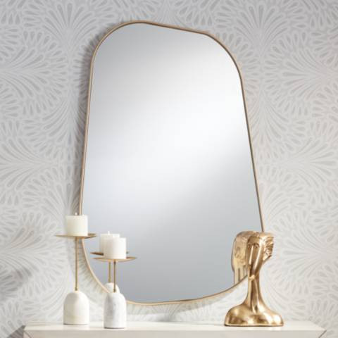 Possini Euro Reuleaux 26" x 40" Champagne Gold Wall Mirror - #89D76 | Lamps Plus | Lamps Plus