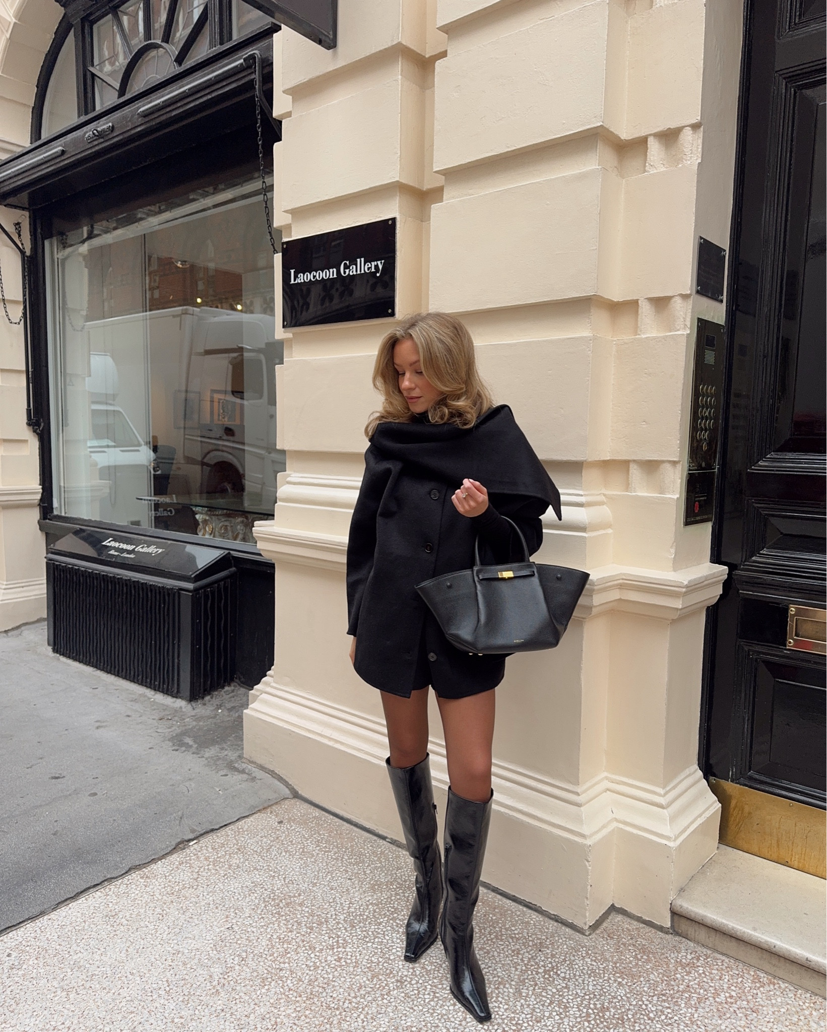 Knee high boots, autumn jacket, autumn outfit uk, brown tights, wool scarf coat, black jacket, demellier bag

#LTKuk #LTKstyletip #LTKautumn