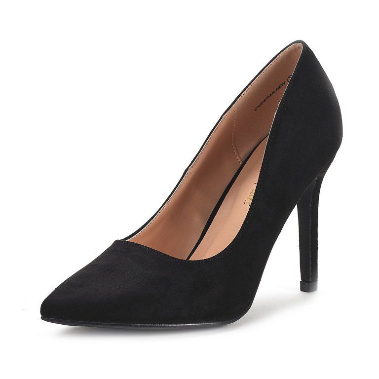 Dream Pairs Women Pointed Toe High Heel Shoes Wedding Party Pumps Shoes Christian-New Black/Nubuc... | Walmart (US)
