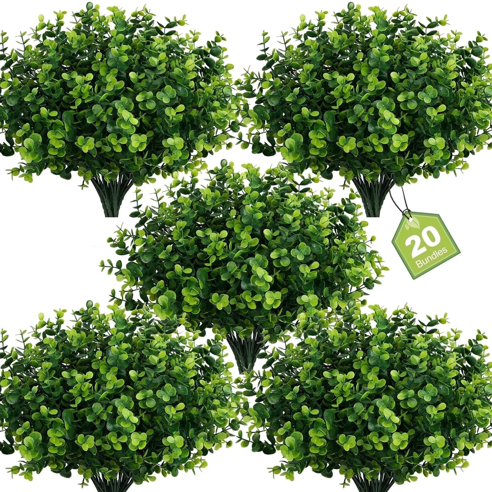 Scidweet 20 Bundles Artificial Plants Outdoor, Greenery Faux Fake Plastic Plants for Outside Spri... | Walmart (US)