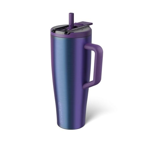 BrüMate Era Flip 40oz Tumbler with 100% Leakproof Covered Straw Lid | Hygienic Covered Straw | Insulated Stainless Steel Water Bottle with Handle | Cup Holder Friendly | BPA-Free (Dark Aura) | Amazon (US)