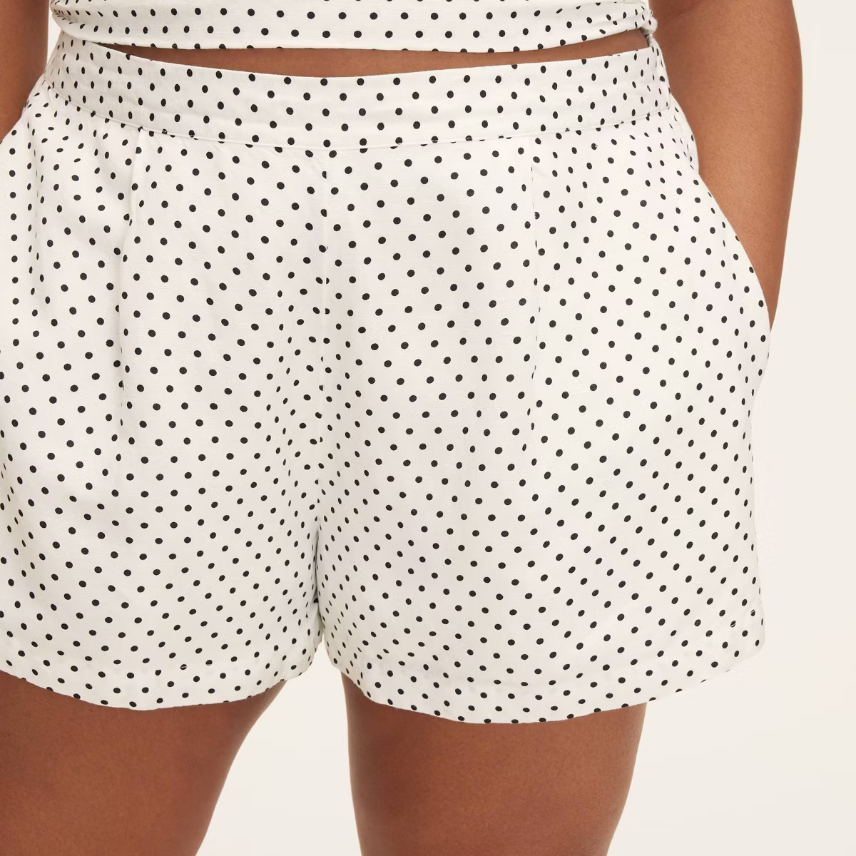 Women's Mini Polka Dot Linen Flared High Rise Shorts - kate spade new york x Target Cream/Black | Target