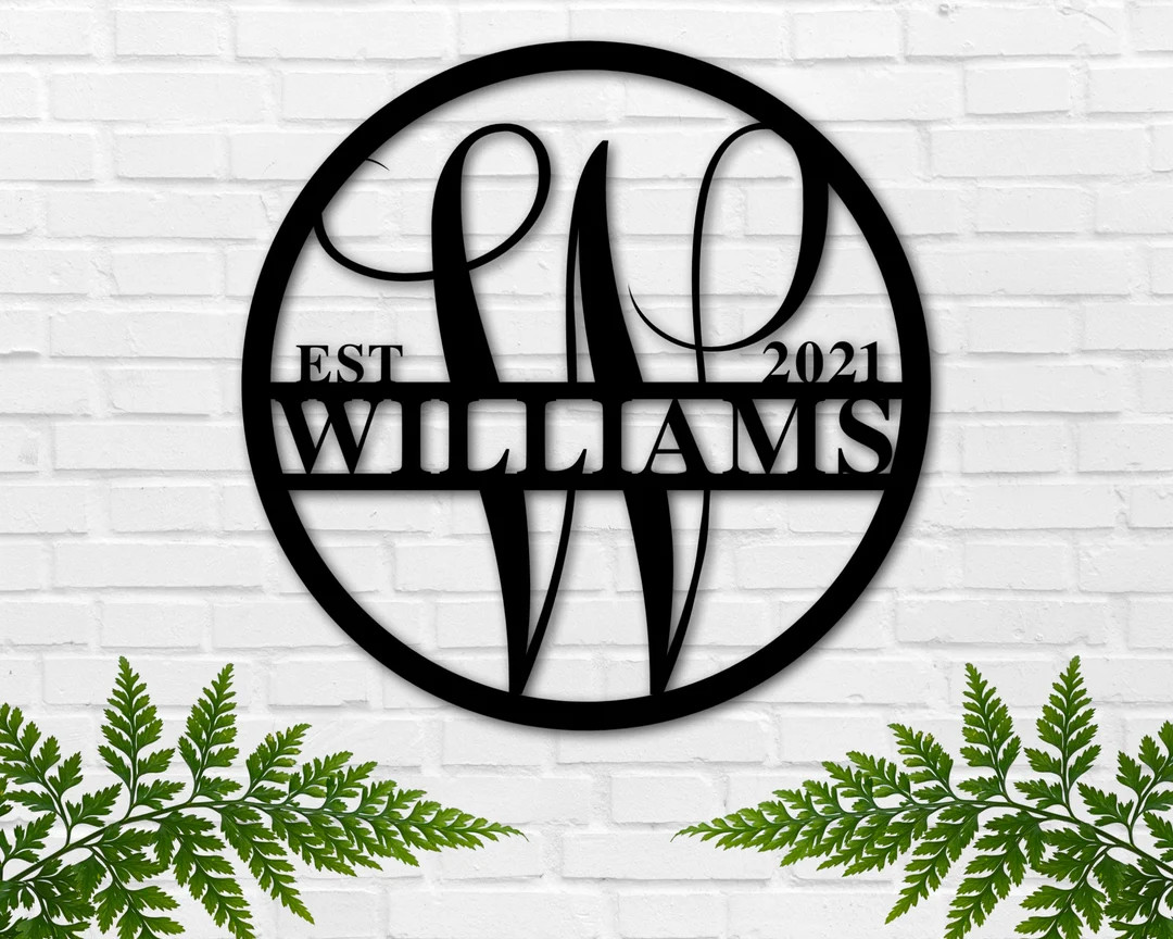 Personalized Family Name Metal Sign, Last Name Sign, Initial, Metal Monogram, Door Hanger, Housew... | Etsy (US)