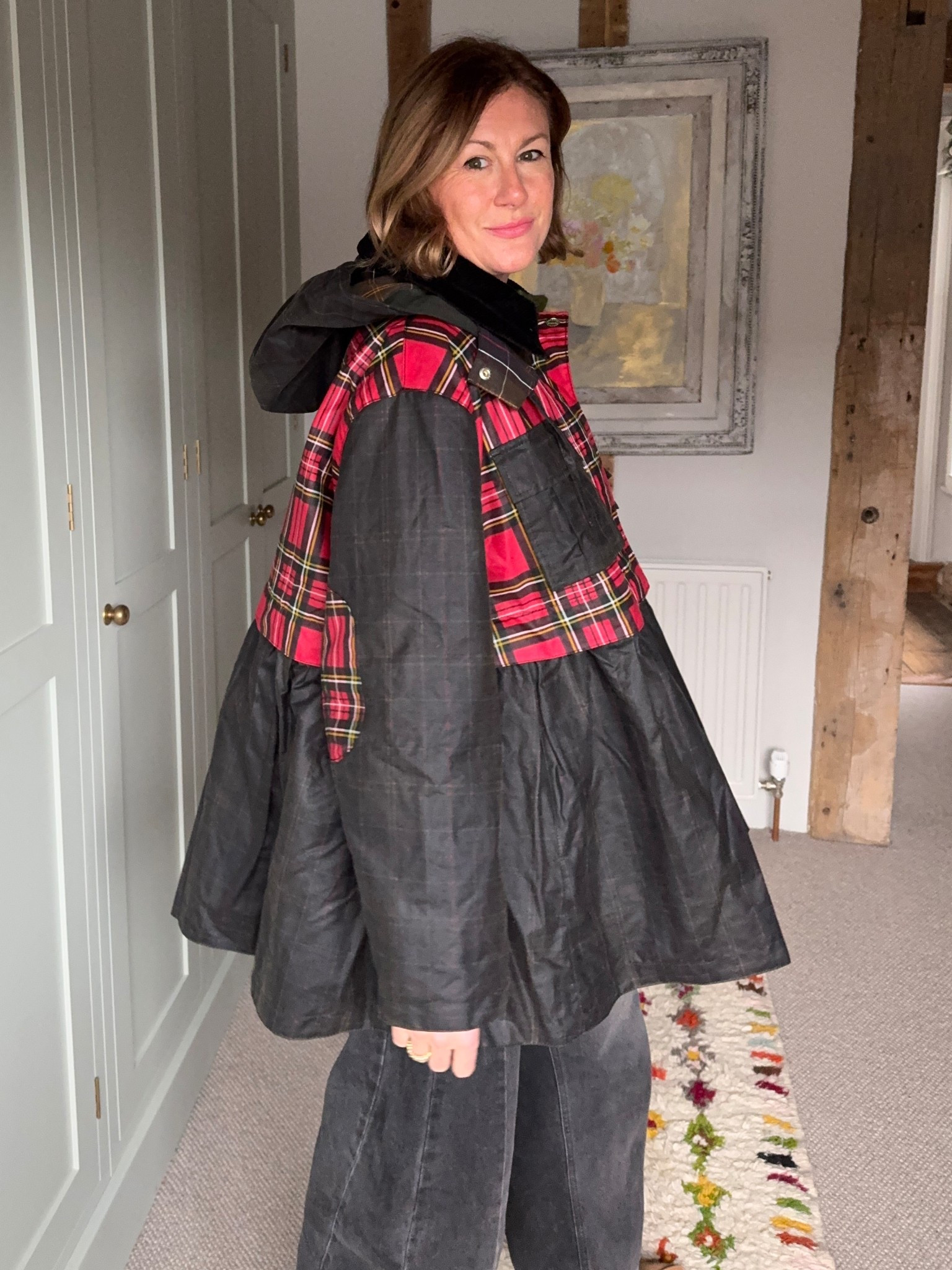 Ganni x Barbour
Wax peplum hem jacket
Tartan
Wearing size 12 fit is generous oversized 

#LTKgiftguide #LTKuk #LTKwinter