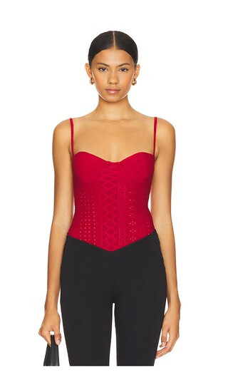 Livia Bodysuit in Red | Revolve Clothing (Global)