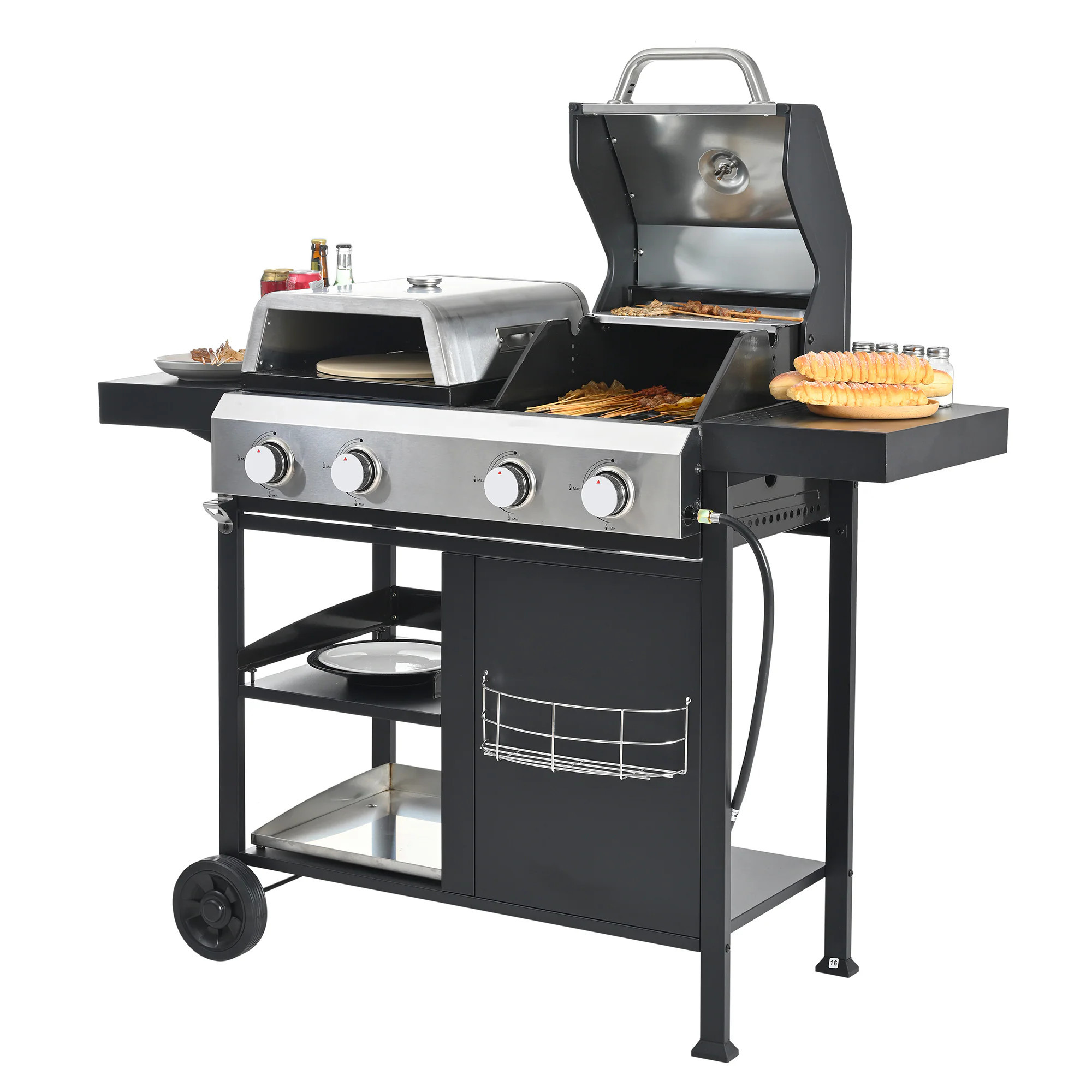 Mondawe Black 4 -Burner Liquid Propane Gas Grill one_size | MO-QG40003021 | Lowe's
