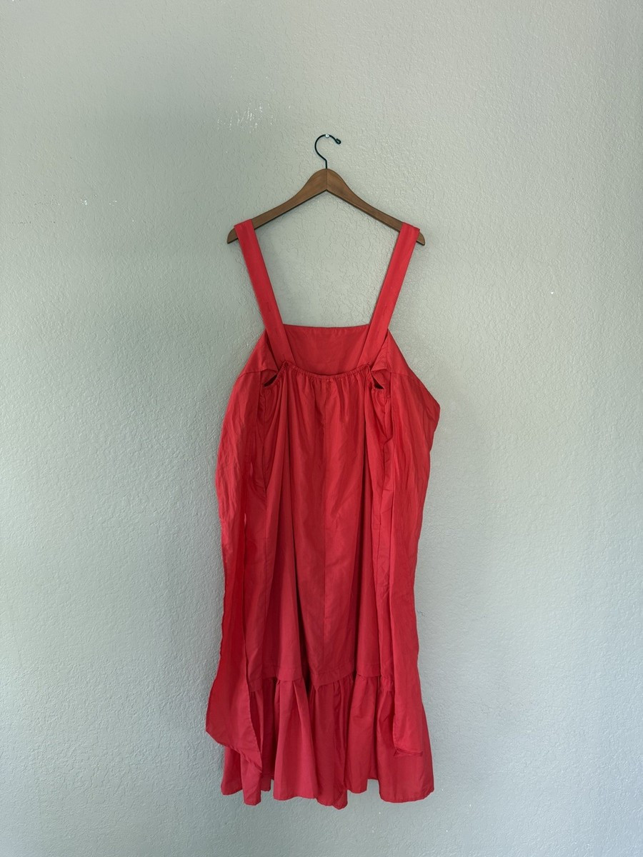 VICI red Cotton Midi Dress Sleeveless Adjustable Straps Lined L-EUC women | eBay US