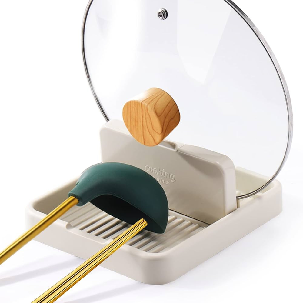 AIERSA Spoon Rest with Lid Holder for Stove Top (1 Pack) Spatula Ladle Pot Lid Utensil Rest for C... | Amazon (US)