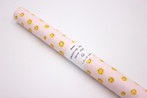 Pink Smiley Face Wrapping Paper  3 Sheets  20 X | Etsy | Etsy (US)