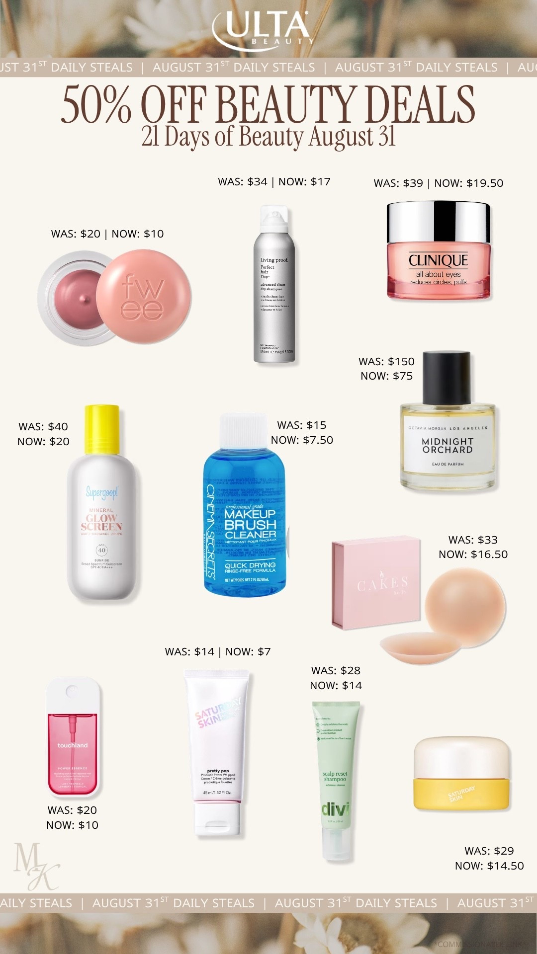 Ulta 21 Days of Beauty Favorites! 
-
Makeup, beauty, ulta, hair care, skincare, makeup remover, blush, k beauty, Korean beauty, perfume, Clinique, supergoop, touch land

#LTKSaleAlert #LTKBeauty