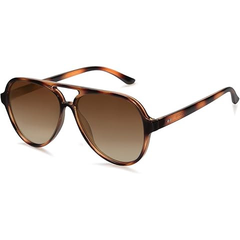 SOJOS Retro Thick Polarized Aviator Sunglasses for Women Men, Large Trendy Bold Square Pilot Shad... | Amazon (US)