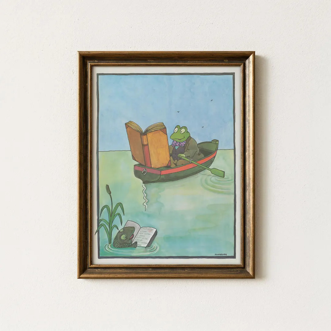 Vintage Reading Frog Painting | Antique Nursery Wall Art | Childrens Illustration Artwork | Maile... | Etsy (US)