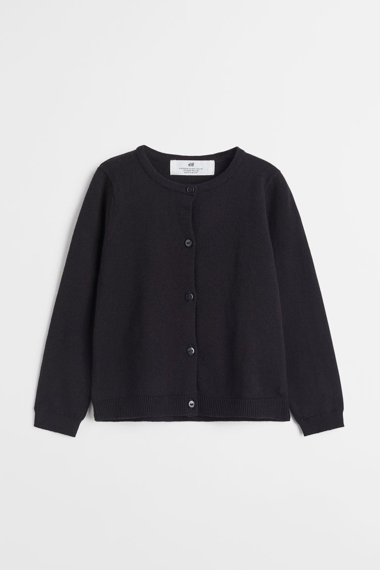 H & M - Fine-knit Cotton Cardigan - Black | H&M (US + CA)