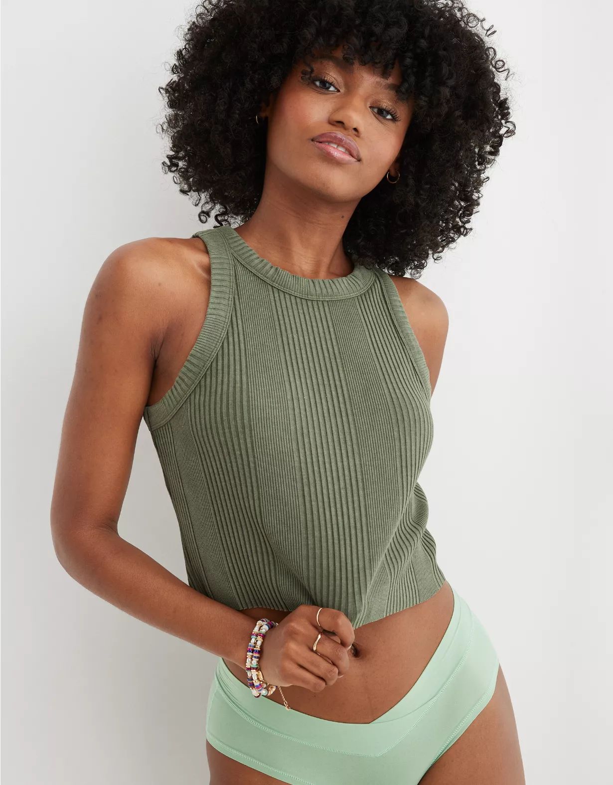 Aerie Textured Free Spirit Ribbed Tank Top | Aerie