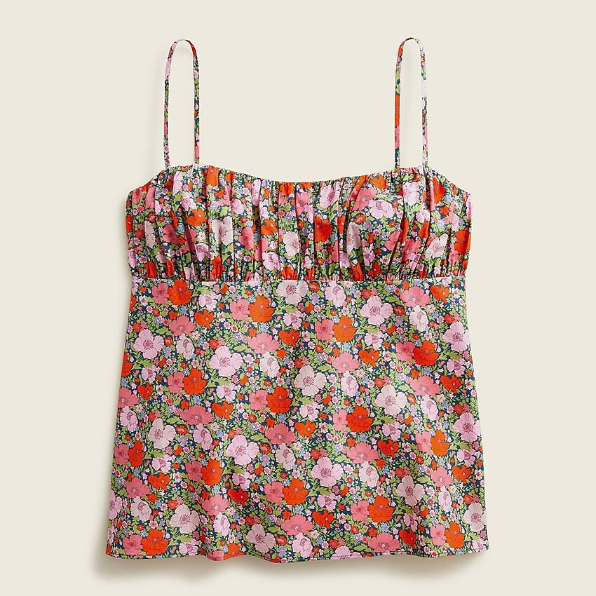 Gathered organic cotton camisole in Liberty® Meadow Song floral | J. Crew US