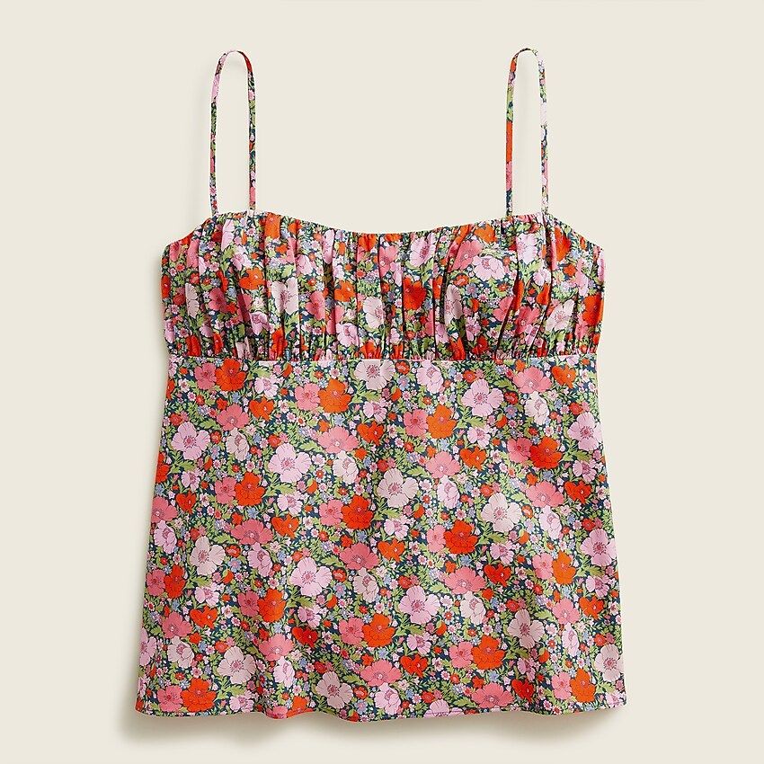 Gathered organic cotton camisole in Liberty® Meadow Song floral | J.Crew US