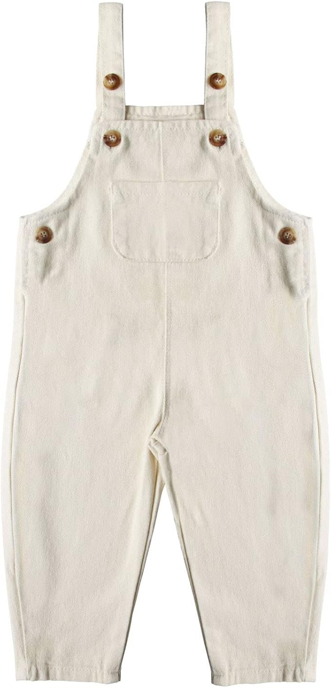 Kids Relaxed Fit Denim Bib Overalls Little Big Boys Girls Soft Cotton Jean Pants 3-8Years | Amazon (US)