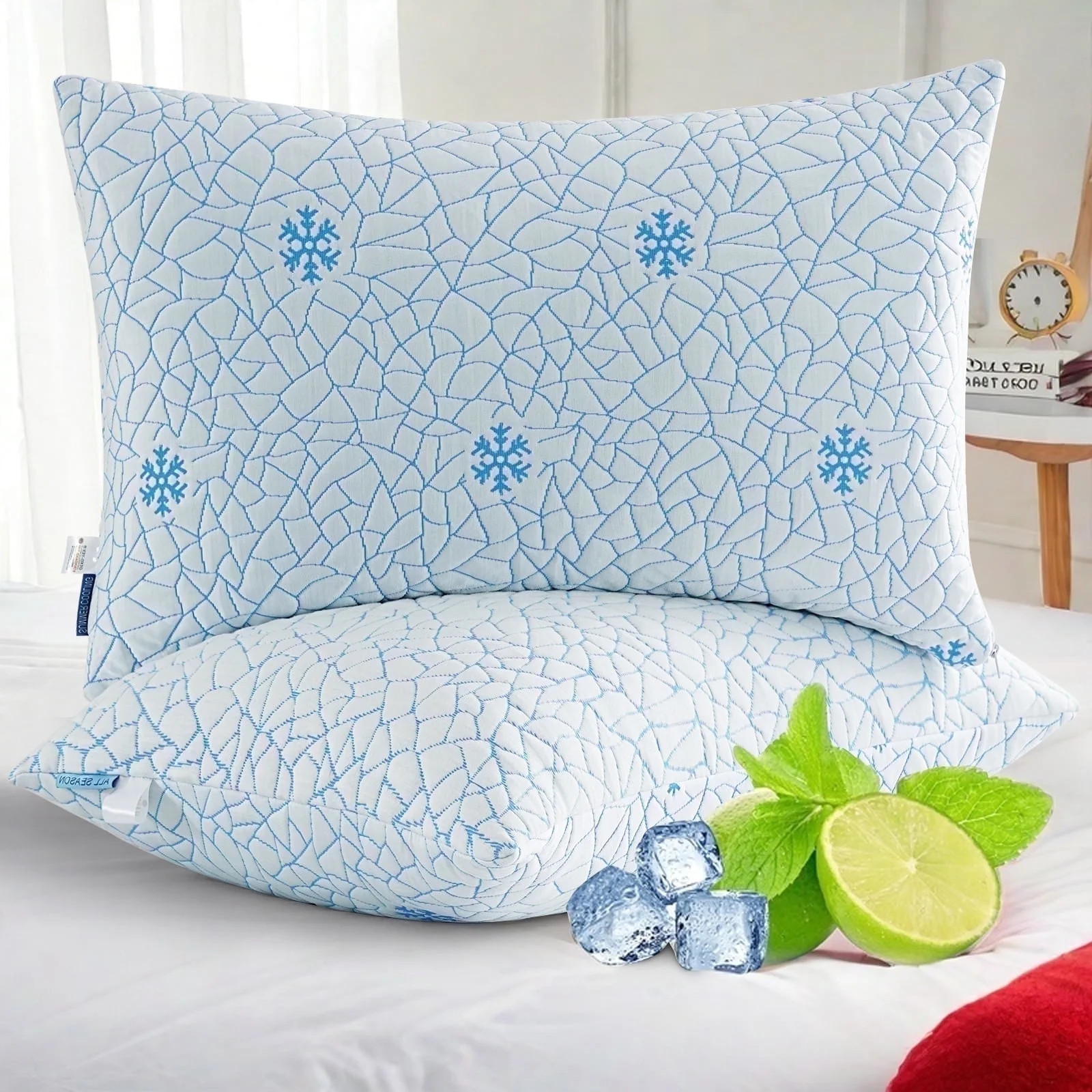 EMONIA Cooling Memory Foam Queen Pillows Set of 2,Adjustable Support & Heat Dissipation Tech for ... | Walmart (US)